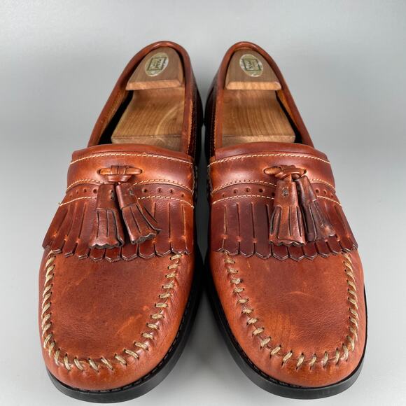 G.H. Bass & Co. Men\'s 9.5M Brown Leather Slip On Tassel Kilt Loafers Dress Shoes main image 4